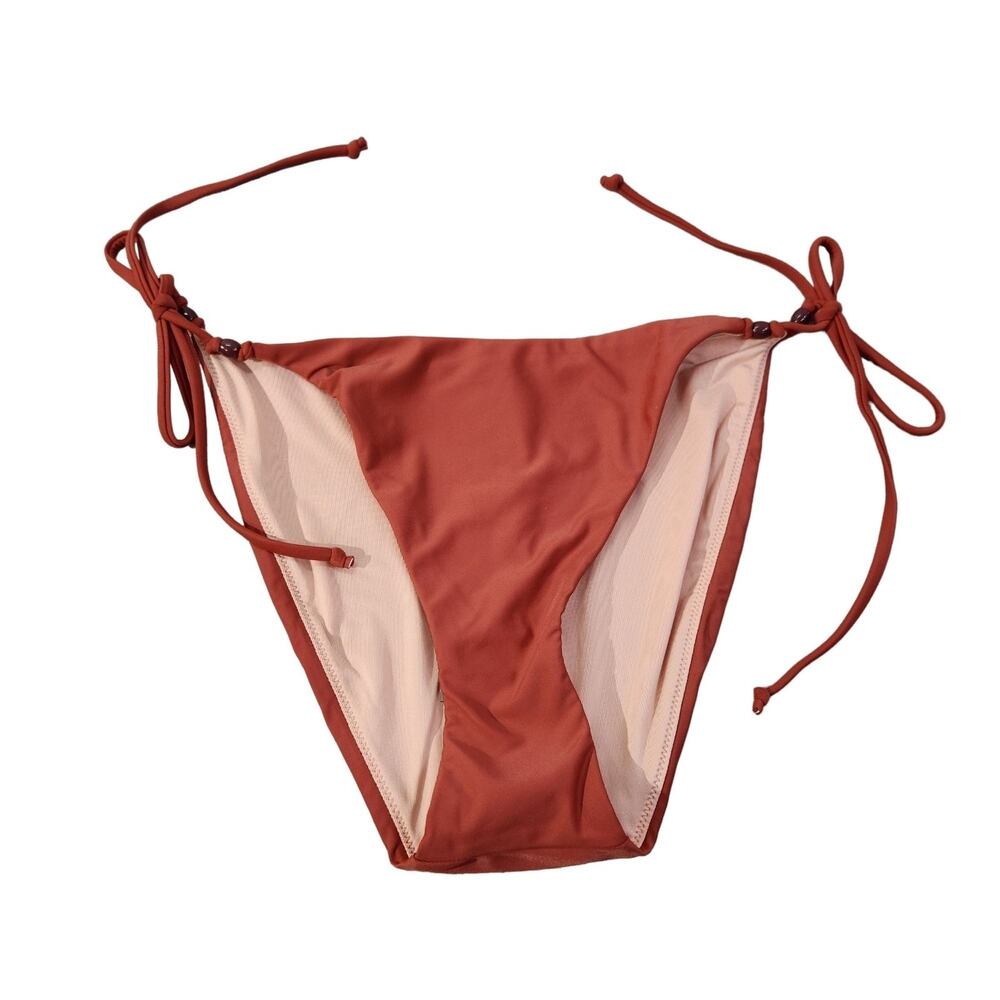 J. Crew Rust Cheeky String Bikini Bottom With Beads New With Tags Womens Size L
